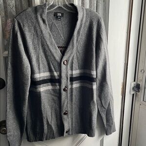 Spurr 100% Cashmere Made in Italy Men’s Gray Cardigan Size L NWOT